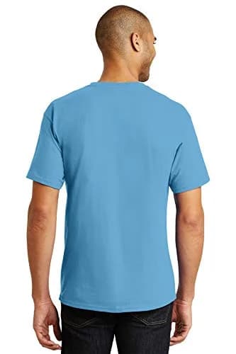 Hanes TAGLESS® T-Shirt | Crew Neck, Short Sleeve, Cotton, Regular Fit (6.1 oz, Aquatic Blue) thumbnail 4