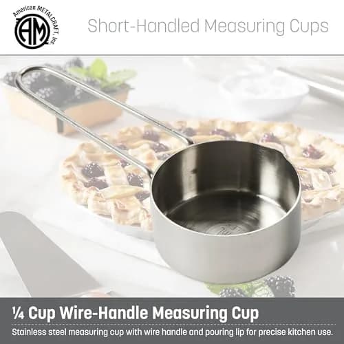 American Metalcraft 1/4 Stainless Steel Measuring Cup (7.4ml / 0.25 Fl Oz) | Precise Baking & Cooking thumbnail 2
