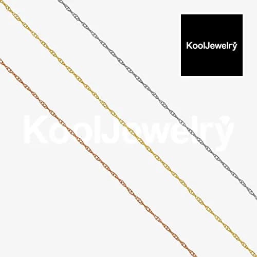 Kooljewelry 10k Gold Rope Chain Necklace 18 inches (45.72 cm) | Elegant Dainty Jewelry for Women thumbnail 4