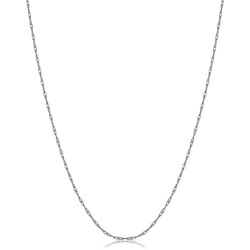 Kooljewelry 10k White Gold Rope Chain Necklace 45cm (18 Inches) | Elegant Dainty Everyday Style thumbnail 1