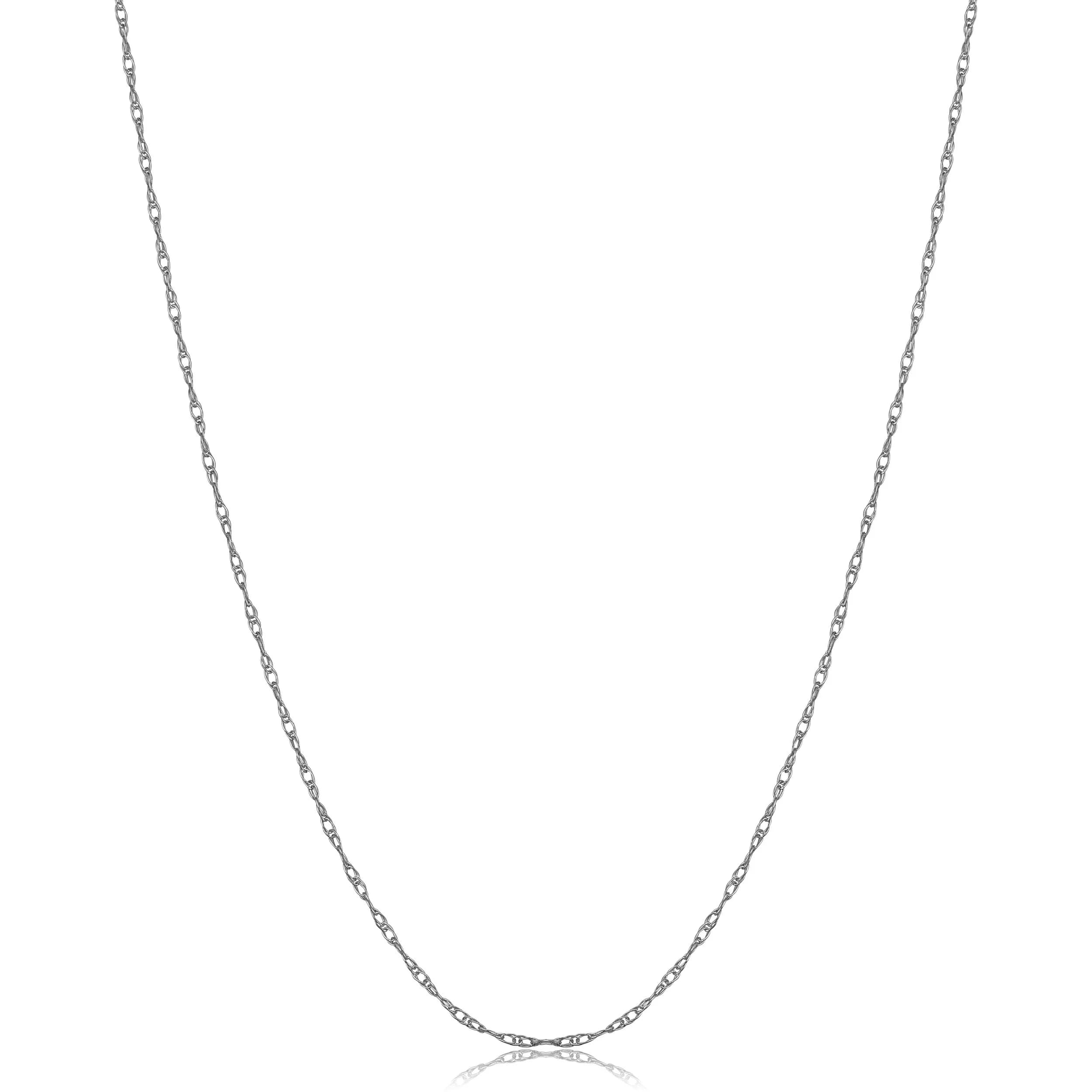 Kooljewelry 10k Gold Rope Chain Necklace 18 inches (45.72 cm) | Elegant Dainty Jewelry for Women — White