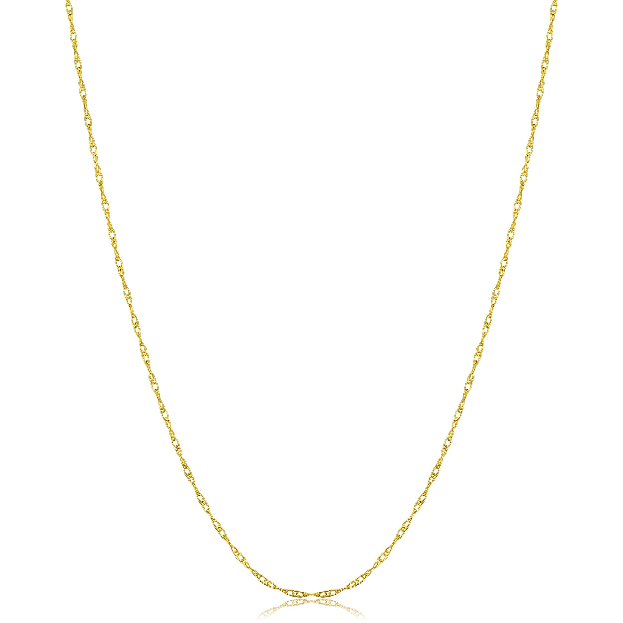 Kooljewelry 10k Gold Rope Chain Necklace 18 inches (45.72 cm) | Elegant Dainty Jewelry for Women — Yellow Gold