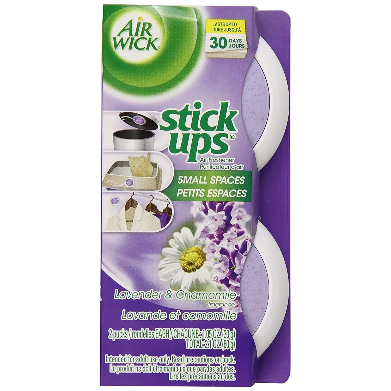 Air Wick Stick Ups Air Freshener, Lavender & Chamomile, 2.1 oz (60g) | Place at Odor Source