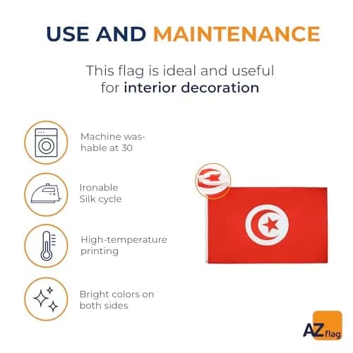 AZ FLAG Tunisia Flag 3x5 ft Light Polyester | Vibrant Indoor Flag for Celebrations thumbnail 5