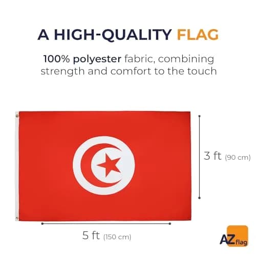 AZ FLAG Tunisia Flag 3x5 ft Light Polyester | Vibrant Indoor Flag for Celebrations thumbnail 2