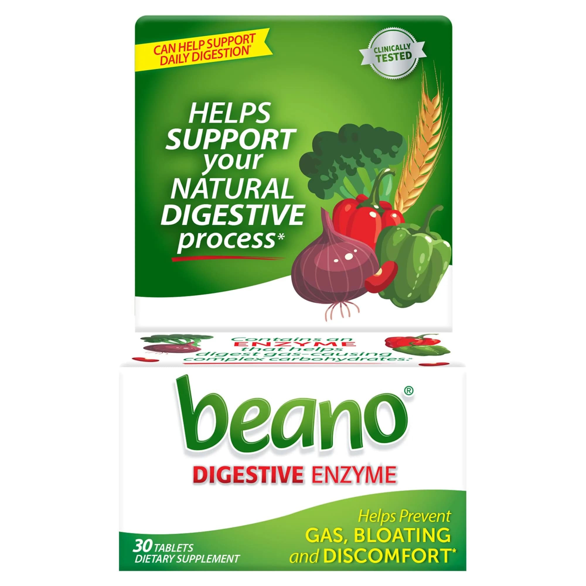 Beano Food Enzyme Dietary Supplement Tablets 30 Count (Pack of 1) | Natural Digestive Support