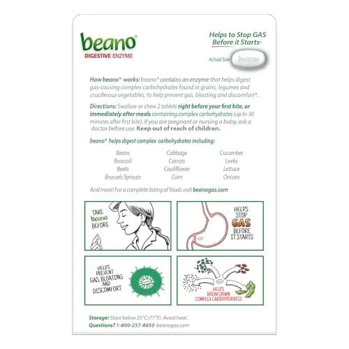 Beano Food Enzyme Dietary Supplement Tablets 30 Count (Pack of 1) | Natural Digestive Support thumbnail 7
