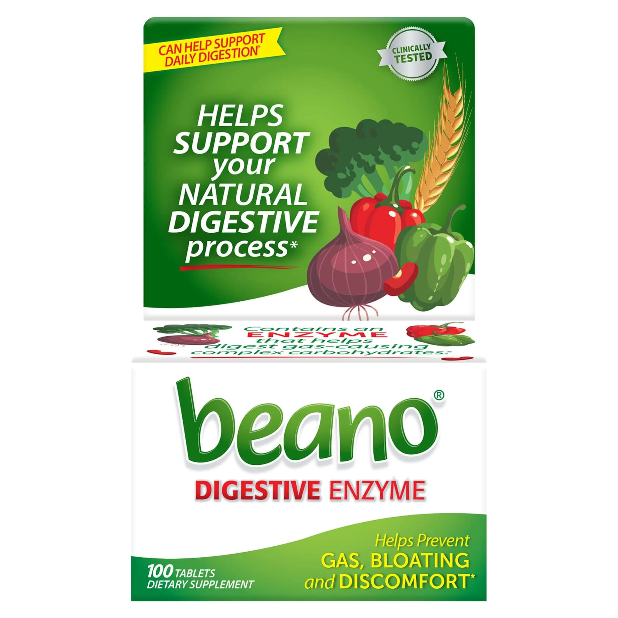 Beano Digestive Enzyme Tablets 100 Count | Helps Prevent Gas & Bloating
