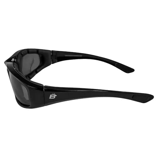 Birdz Eyewear Oriole Padded Motorcycle Goggles (Black Frame/Polarized Smoke Lens) | Shatterproof Polycarbonate thumbnail 4