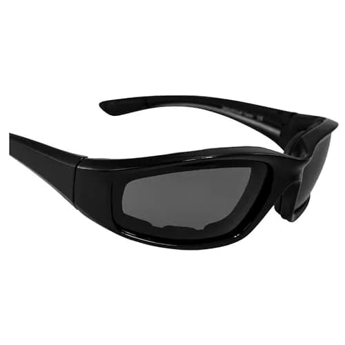Birdz Eyewear Oriole Padded Motorcycle Goggles (Black Frame/Polarized Smoke Lens) | Shatterproof Polycarbonate thumbnail 7