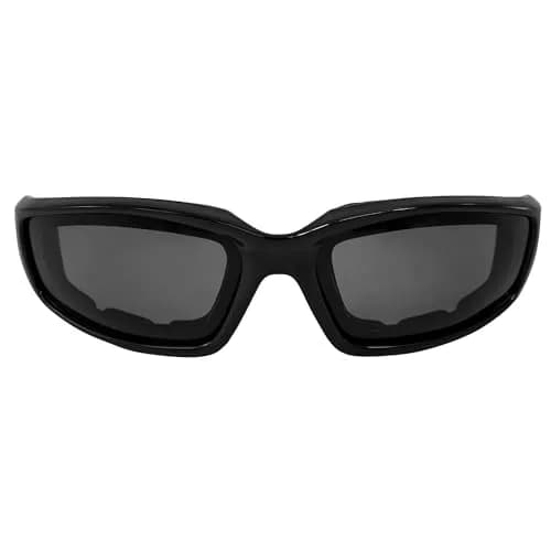 Birdz Eyewear Oriole Padded Motorcycle Goggles (Black Frame/Polarized Smoke Lens) | Shatterproof Polycarbonate thumbnail 2