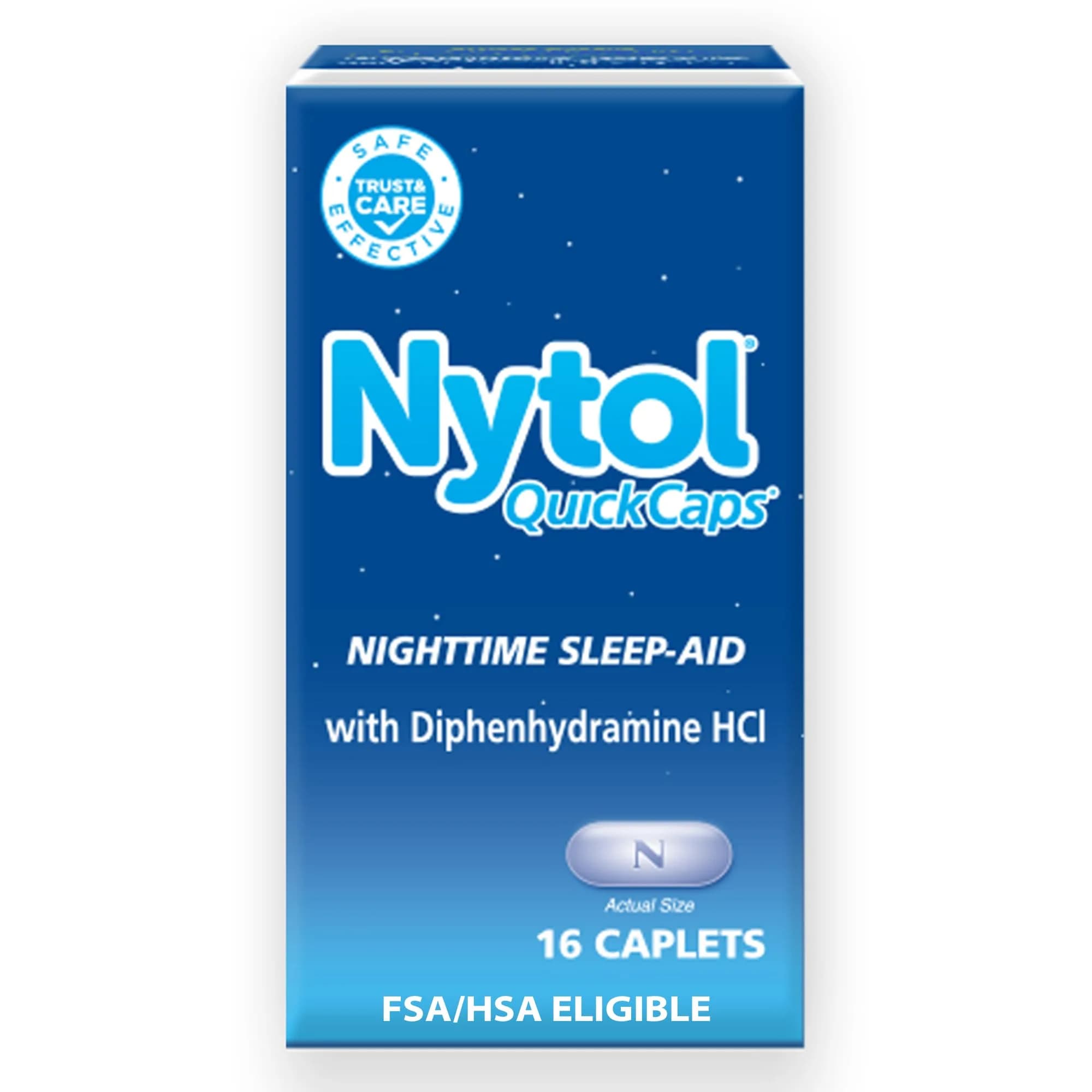 Nytol Nighttime Sleep-Aid Caplets 16 Count | Fast-Acting Diphenhydramine HCl Sleep Support - main product image
