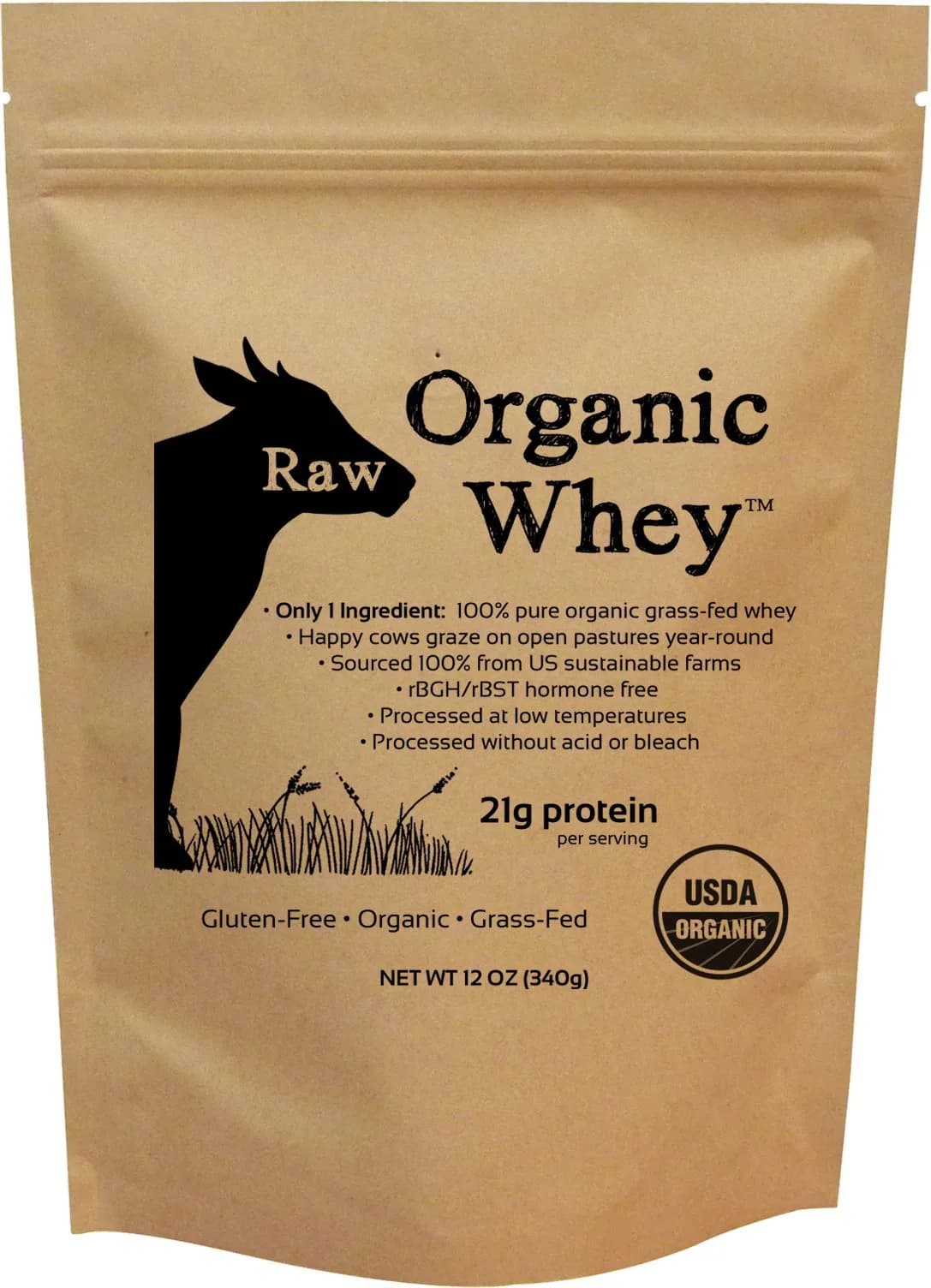 Raw Organic Whey protein powder tub Whey concentrate 14 servings