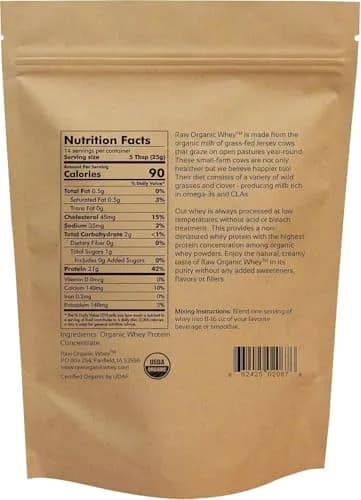 Raw Organic Whey Protein Powder, Grass Fed, Unflavored | 12 oz | 100% USDA Organic, No Fillers, Made in USA thumbnail 8