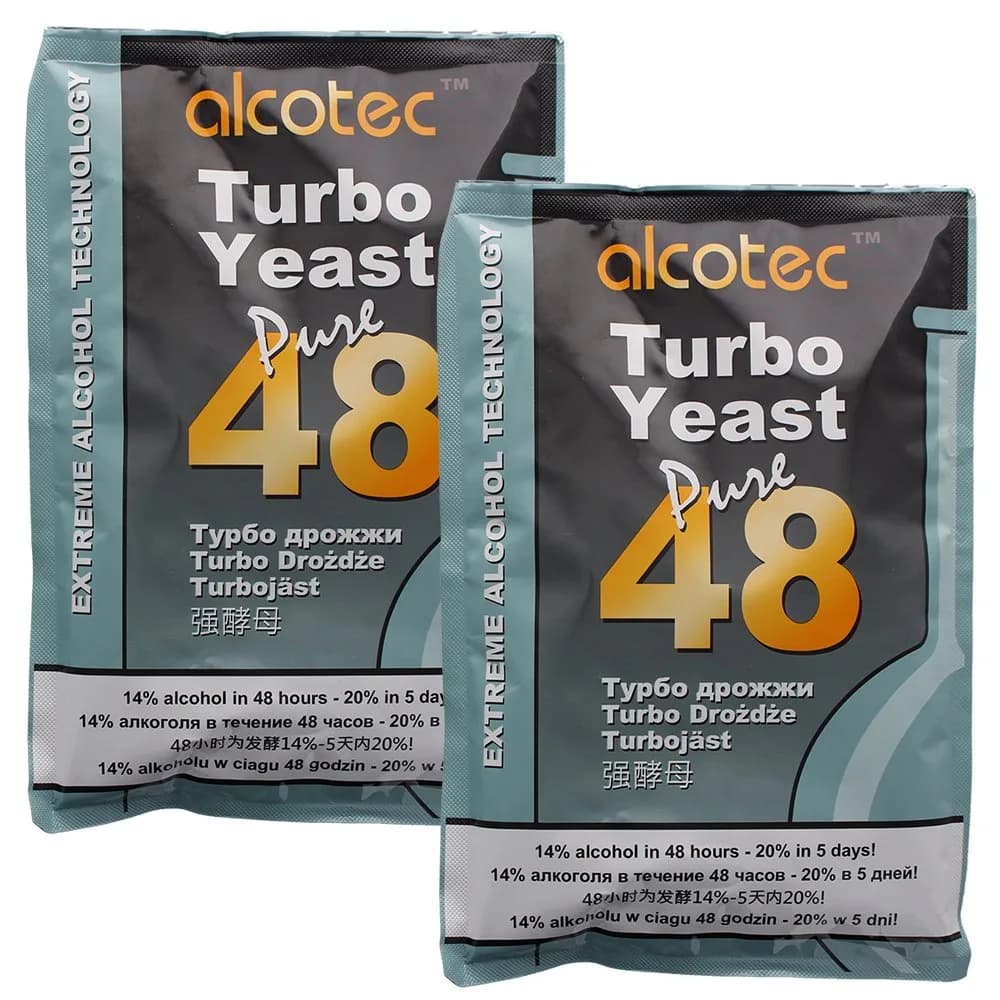 Alcotec 48-hour Turbo Yeast 135g Pack of 2 | Fast Fermentation for Home Brewing - main product image