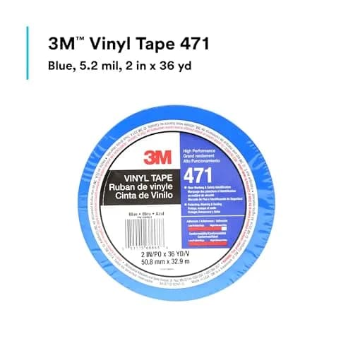 3M Vinyl Tape 471 Blue 2 in (48 mm) x 36 yd (32.9 m) | Clean Removal Floor Marking Tape thumbnail 2