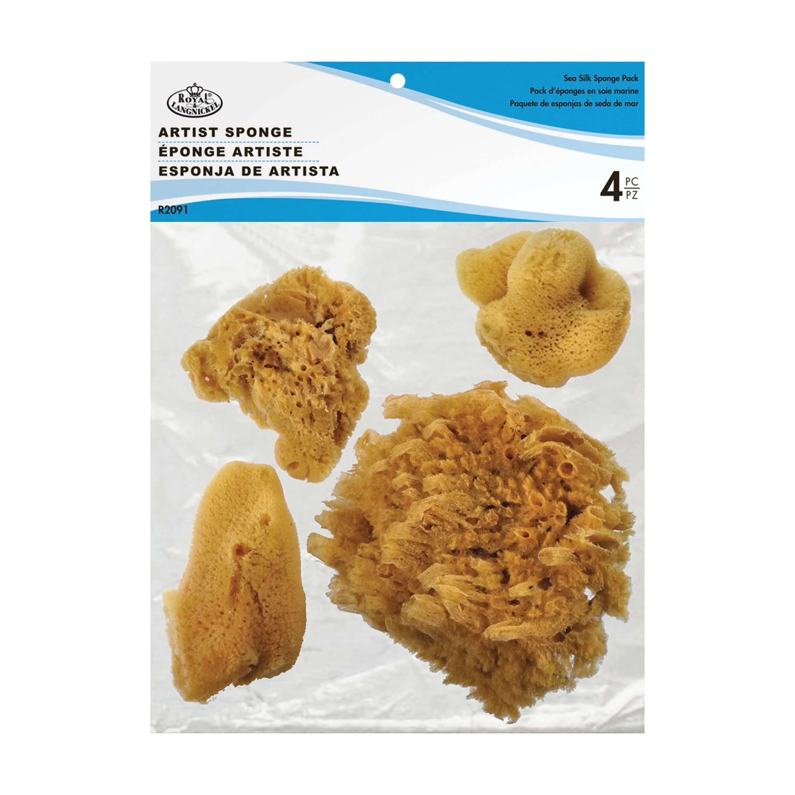 Omnia Natural Ocean Artist Sponges 4-pack | Faux Finishes & Painting Effects - main product image