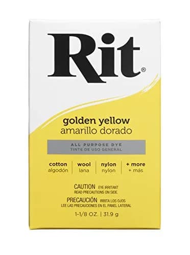 Rit All-Purpose Powder Dye, Golden Yellow | Vibrant Fabric Color for Cotton, Silk & Wool thumbnail 1