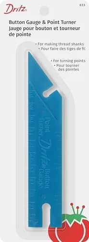 Dritz Button Gauge & Point Turner, 1 Count, Blue | Sewing Tool for Light & Heavy Fabrics thumbnail 1