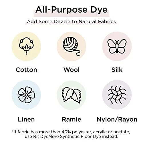 Rit All-Purpose Powder Dye 1-1/8 oz | Vibrant Fabric Color for Cotton, Silk, Wool, Nylon, Linen thumbnail 3