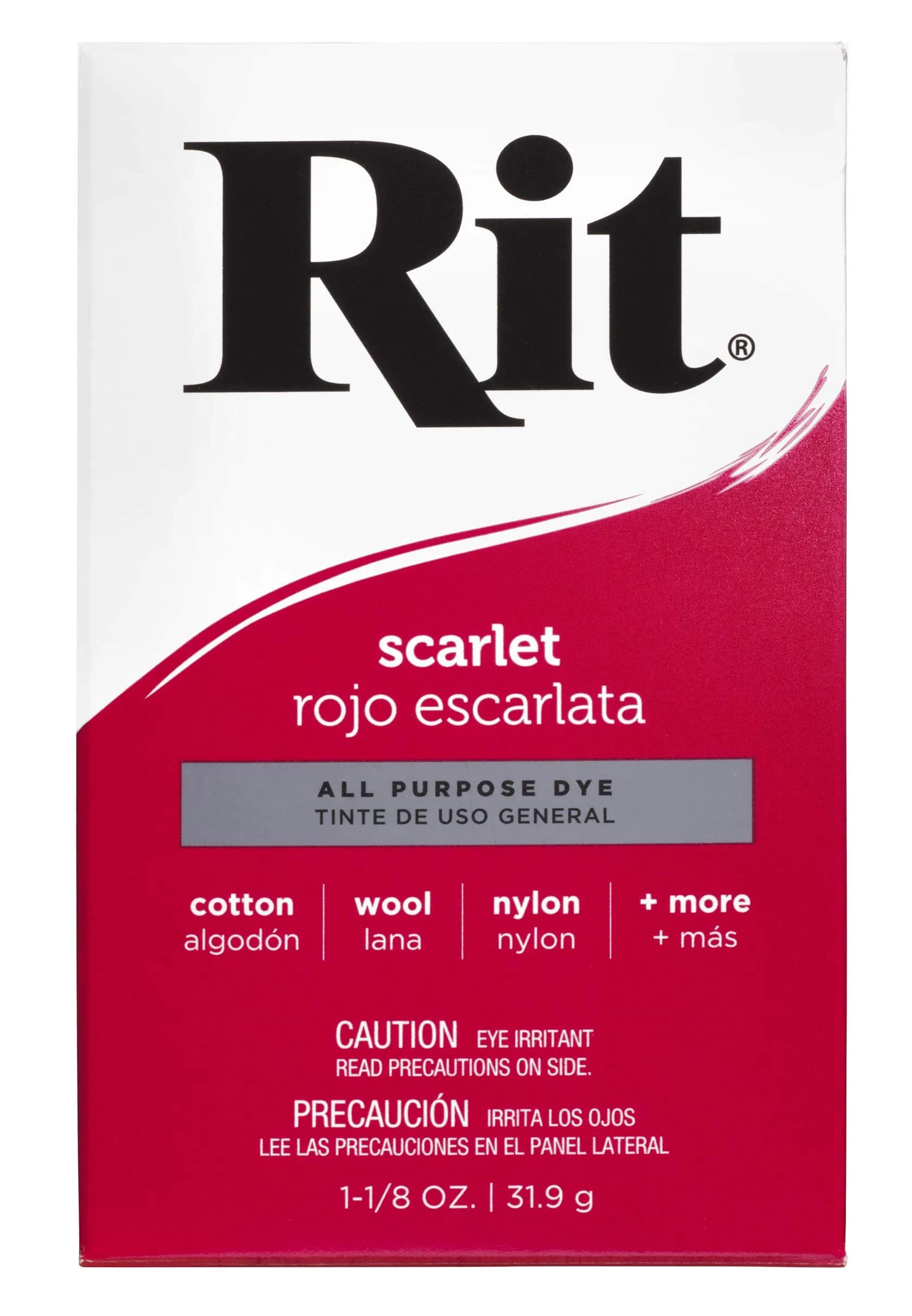Rit All-Purpose Powder Dye, Scarlet | Vibrant Fabric Color for All Fibers (70-120 chars)