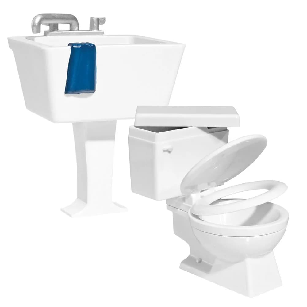 Figures Toy Company Hardcore Toilet and Sink Accessory Set for Wrestling Action Figures | Build Locker-Room Scenes - main product image