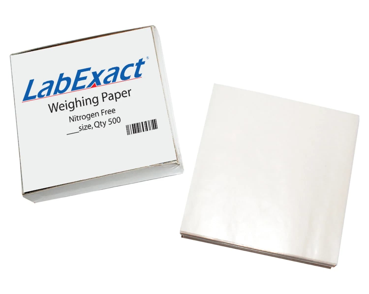 LabExact W44 Cellulose Weighing Paper Sheets 10.16 cm x 10.16 cm (4 x 4 Inches) | Nitrogen-Free, Non-Absorbing, High-Gloss, Pack of 500 — milk-white