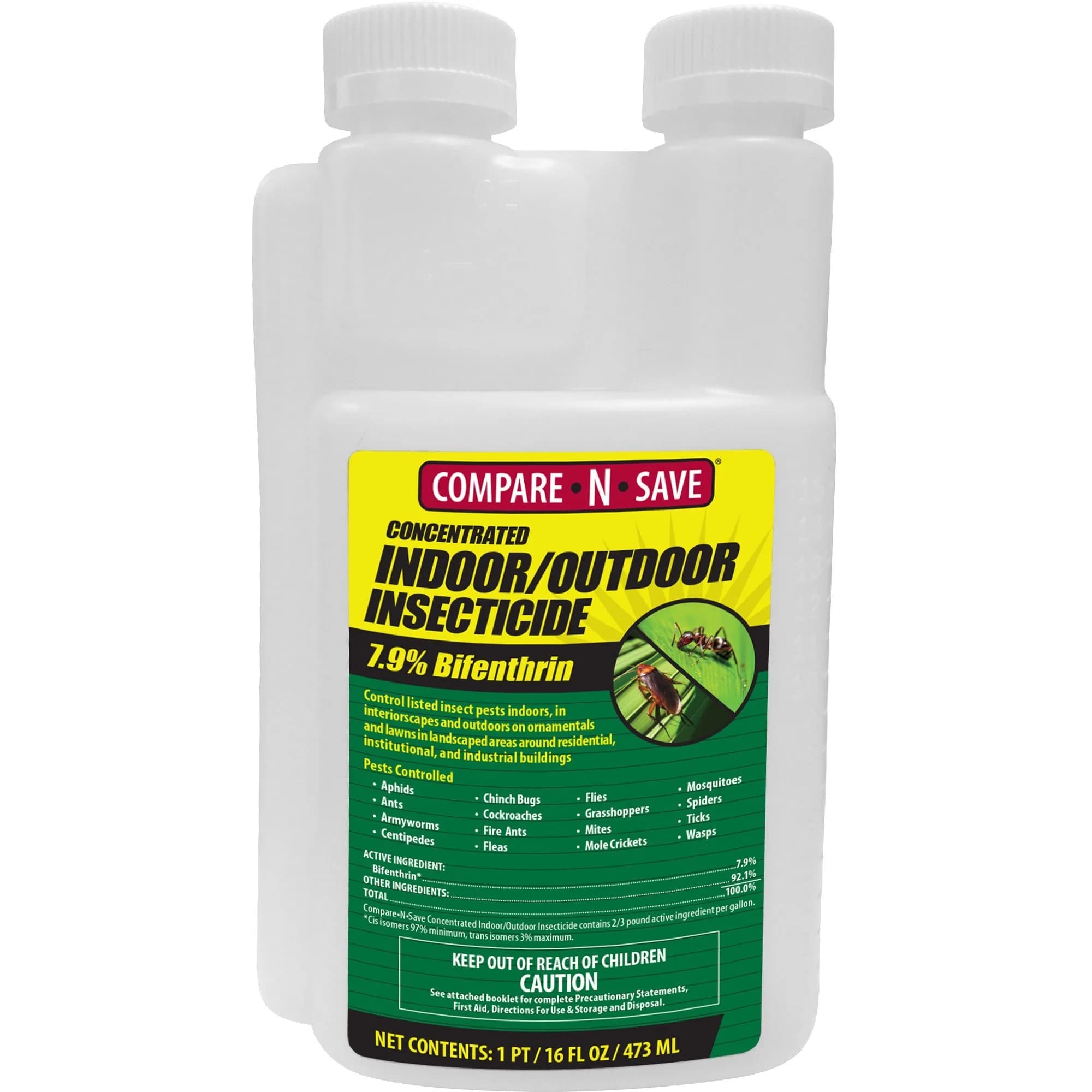 Compare-N-Save 7.9% Bifenthrin Concentrate Insect Control 473ml (16 Fl Oz) | Kills Pests Indoors & Outdoors - main product image