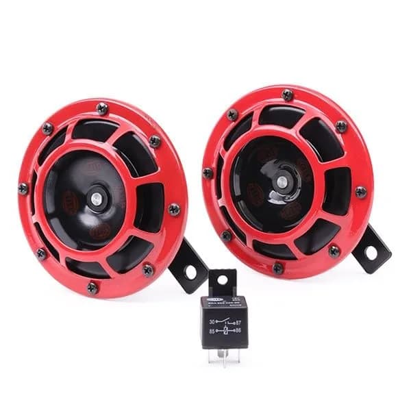 Hella Red Super Tone Horn Set 12V (2-Pack, 125mm Width) | High/Low Frequency Sound thumbnail 7