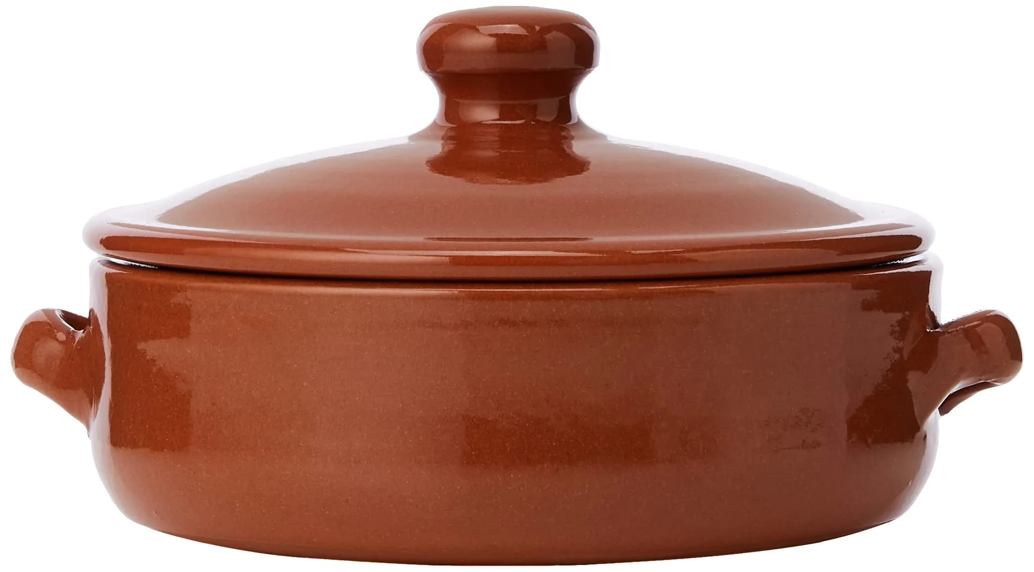 Amazing Cookware SB133 Natural Terracotta Deep Dish with Lid (15cm Diameter, 5cm Depth) | Versatile Oven & Microwave Safe - main product image
