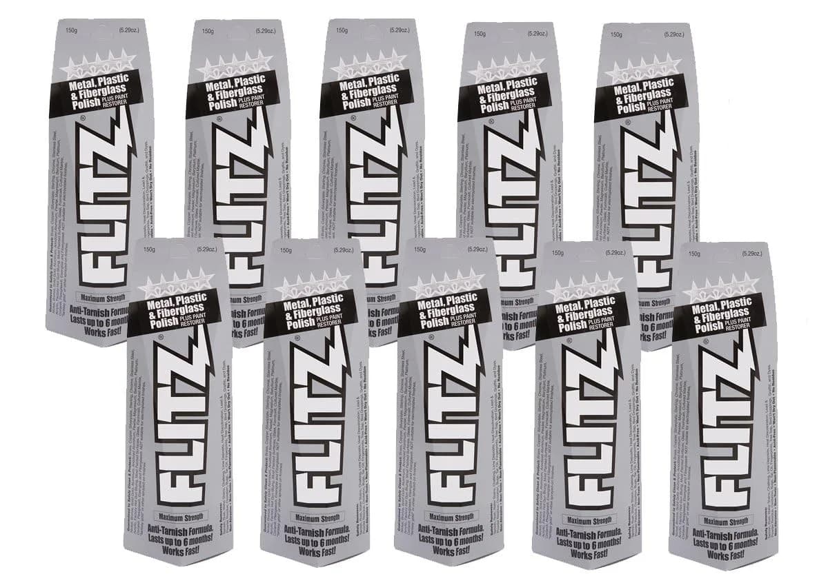 Flitz Metal Polish Paste 150g (5.29oz) | Solid Chrome, Stainless Steel, Aluminum Polish for Light Oxidation — 5.29 Ounce