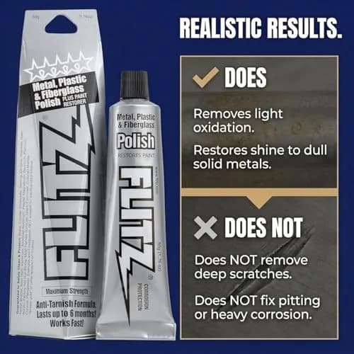 Flitz Multi-Purpose Metal Polish Paste 1.76oz | Non-Abrasive Chrome & Steel Cleaner thumbnail 6