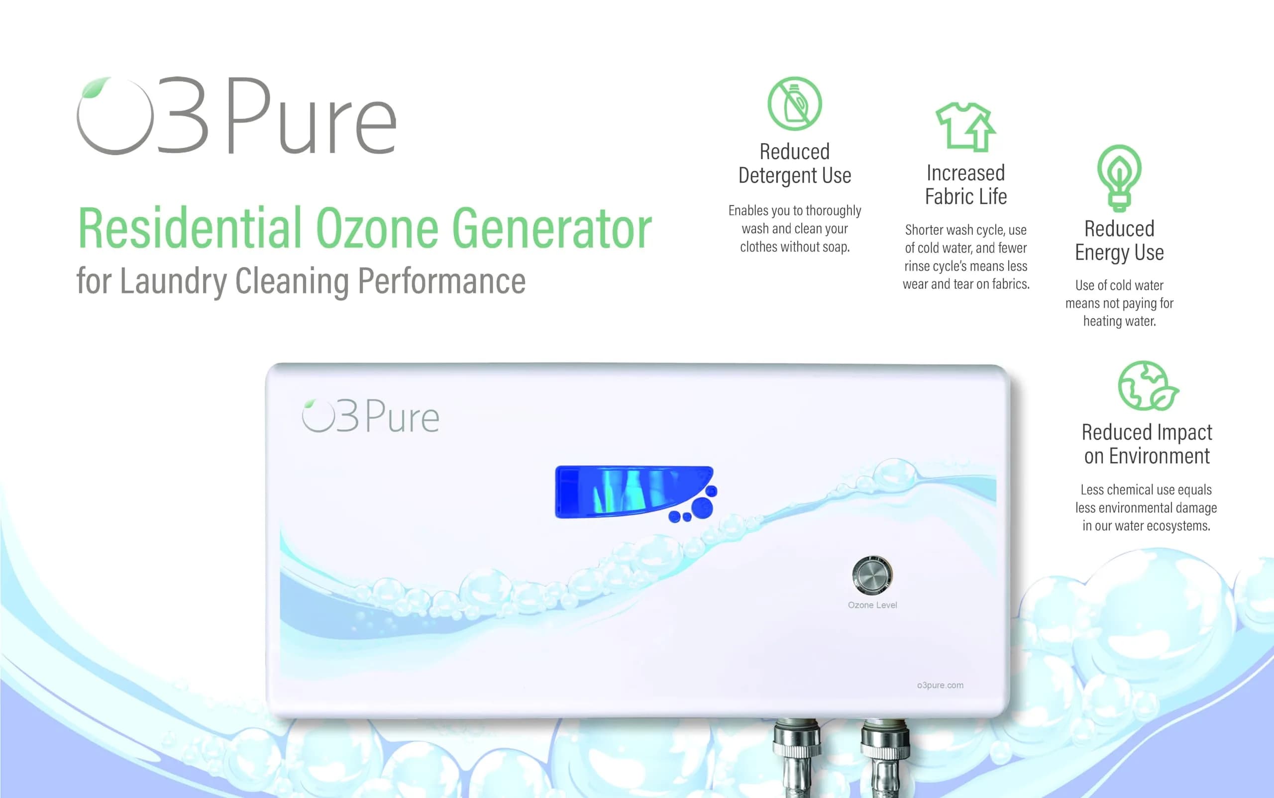 O3 Pure Professional Ozone Eco Laundry Washer System - Newest Generation | Detergent-Free Cleaning for Sensitive Skin thumbnail 3