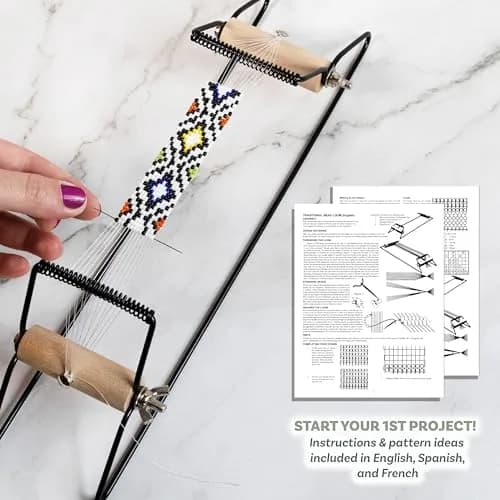 The Beadsmith Metal Bead Loom Kit with Glass Beads & Accessories | 32.4cm x 6.35cm x 7.62cm thumbnail 6