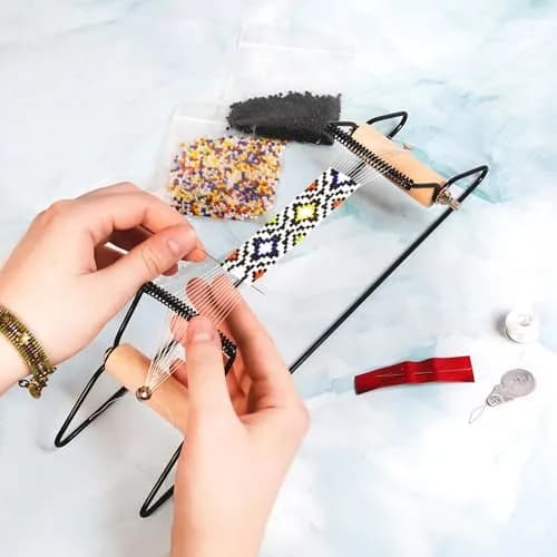 The Beadsmith Metal Bead Loom Kit with Glass Beads & Accessories | 32.4cm x 6.35cm x 7.62cm thumbnail 2