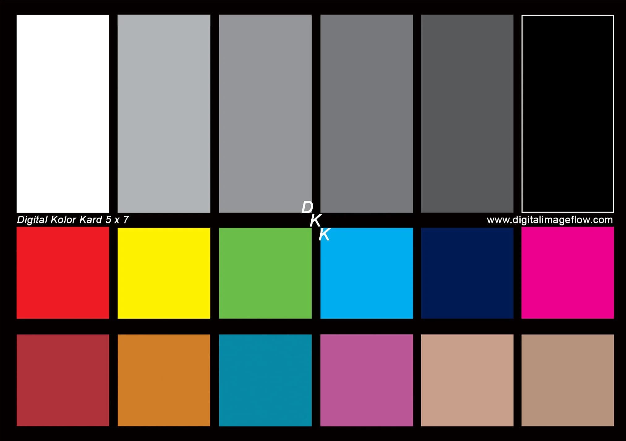 DGK Color Tools 5" x 7" Color Calibration Charts (2-Pack) | 12% & 18% Gray Balance for Accurate Photography - main product image