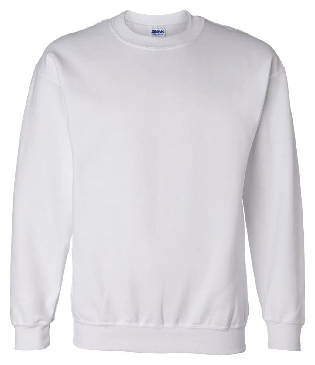 Gildan Adult DryBlend® 9 oz. Fleece Crew Sweatshirt Medium White | 255 g (9 oz) Crew Neck Long Sleeve - main product image