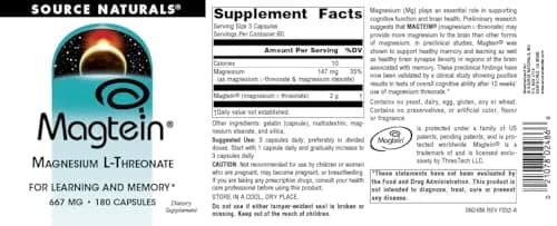 Source Naturals Magtein Magnesium L-Threonate 667mg | Supports Brain & Memory thumbnail 4