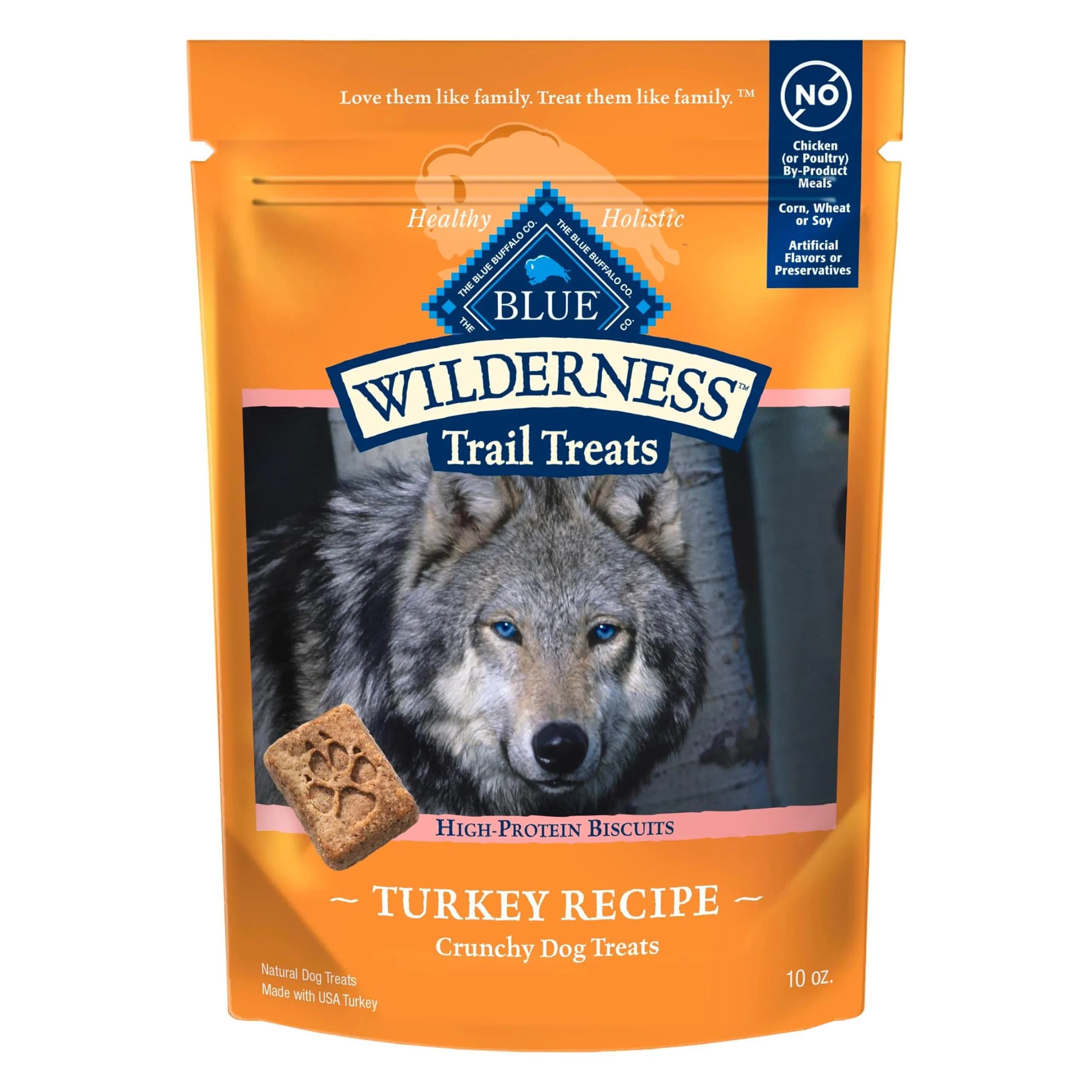 Blue Buffalo Wilderness Turkey Crunchy Dog Biscuits, Grain-Free, 283g (10 oz) | High-Protein, No Artificial Preservatives - main product image