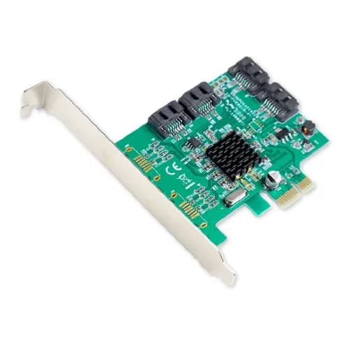 4 Port SATA III Expansion Card with Low Profile Bracket - 6Gbps SATA 3.0 PCI Express x1 Marvell 9215 thumbnail 1