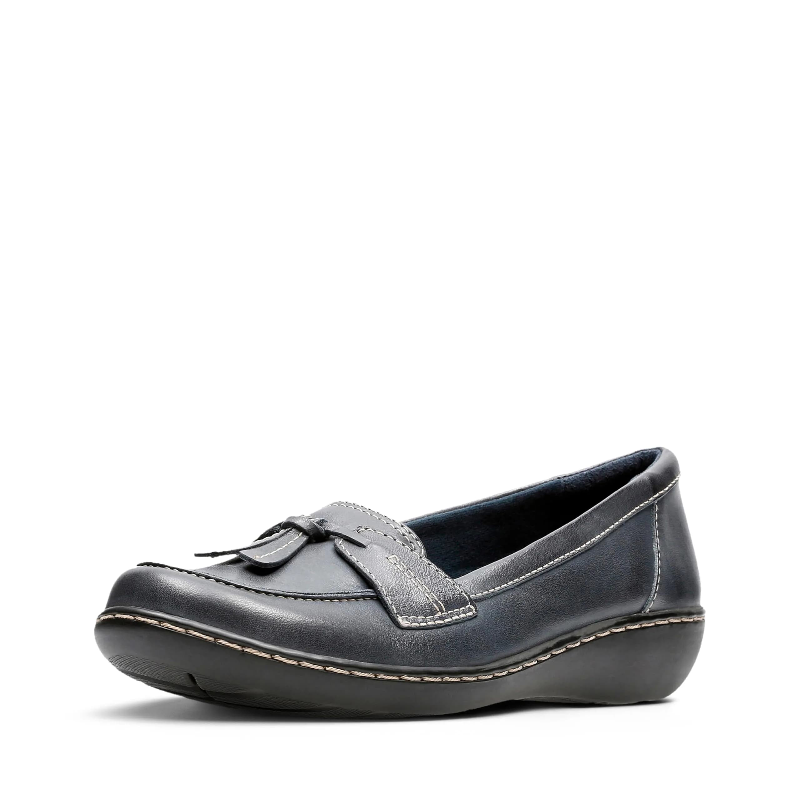 Clarks Women's Ashland Bubble Loafer, Navy, Size 8 | Premium Comfort & Classic Style