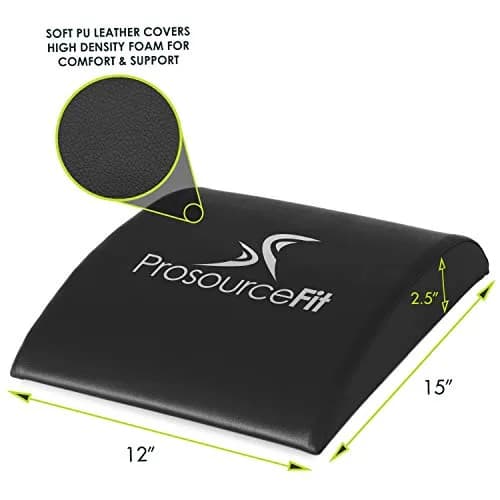 ProsourceFit Black Abdominal Mat 38cm (15") x 30cm (12") x 6.35cm (2.5") | High Density Core Trainer for Workouts thumbnail 2