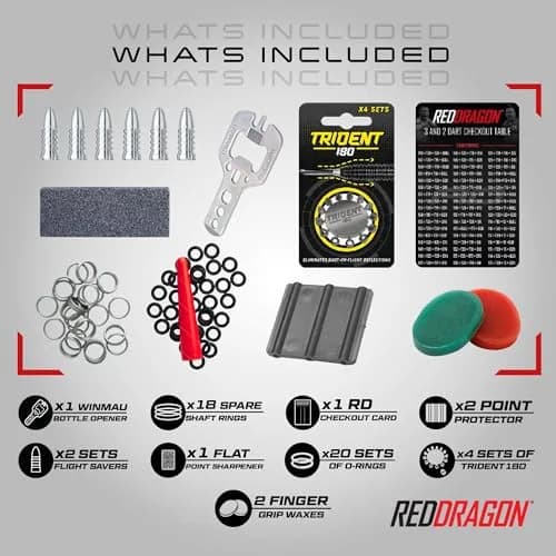 RED DRAGON Professional Darts Accessories Kit - 200+ Pieces | Multi-Coloured Nylon thumbnail 2