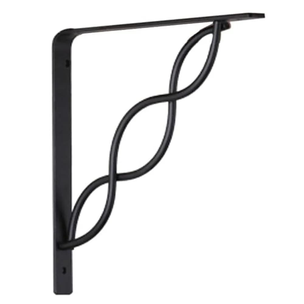 Knape & Vogt Black Shelf Bracket 8-inch | Elegant Scroll Style Support for Shelves - main product image
