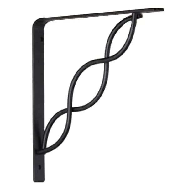 Knape & Vogt Black Shelf Bracket 8-inch | Elegant Scroll Style Support for Shelves thumbnail 2