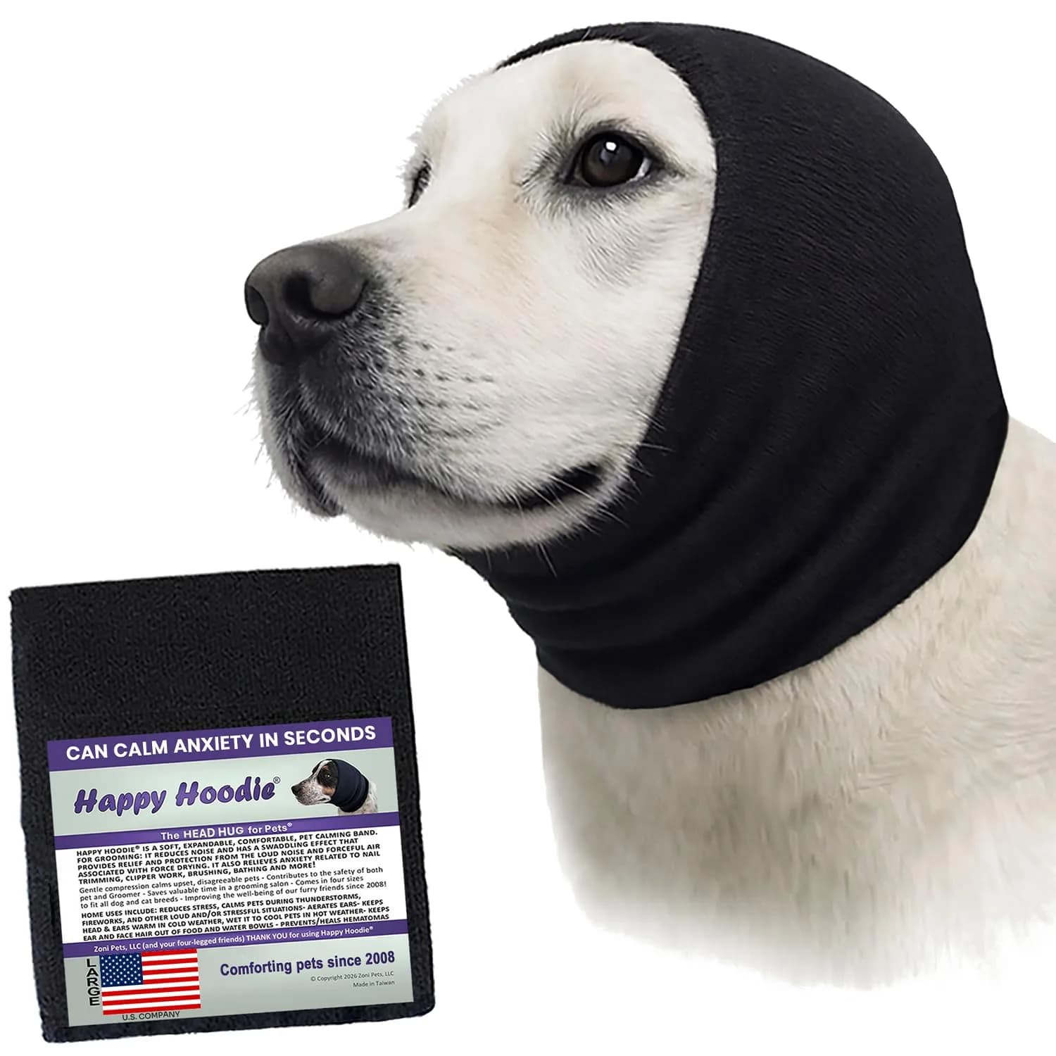 ZONI PETS Happy Hoodie The Original Dog & Cat Calming Band for Noise & Anxiety Relief | Stress-Relief for Pets - main product image