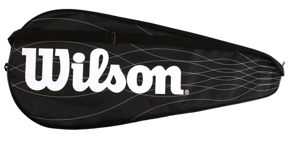 Wilson Tennis Racket Cover for One | Black/White Polyester, Zipper, 27.3x13.4x2.4 inches - main product image