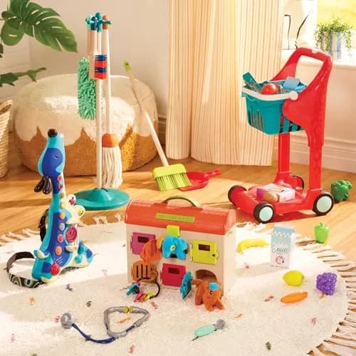 B. toys Critter Clinic Vet Set, Portable Animal Hospital | 6 Rooms, 5 Tools, 2 Plush Pets, Portable Handle (2+ Years) thumbnail 7