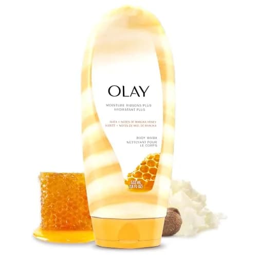 Olay Moisture Ribbons Plus Body Wash Shea Butter & Manuka Honey 532ml (18 fl oz) | Deeply Conditioning for All Skin Types thumbnail 1