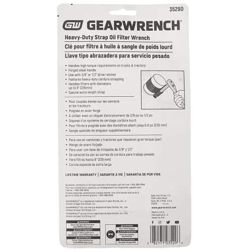 GEARWRENCH Heavy-Duty Oil Filter Strap Wrench 3/8" & 1/2" Drive | Up to 9" Diameter | Heavy Duty Nylon & Forged Steel thumbnail 7